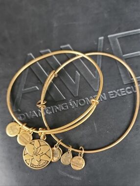 Alex and Ani Gold Tone Charm Bangle Set